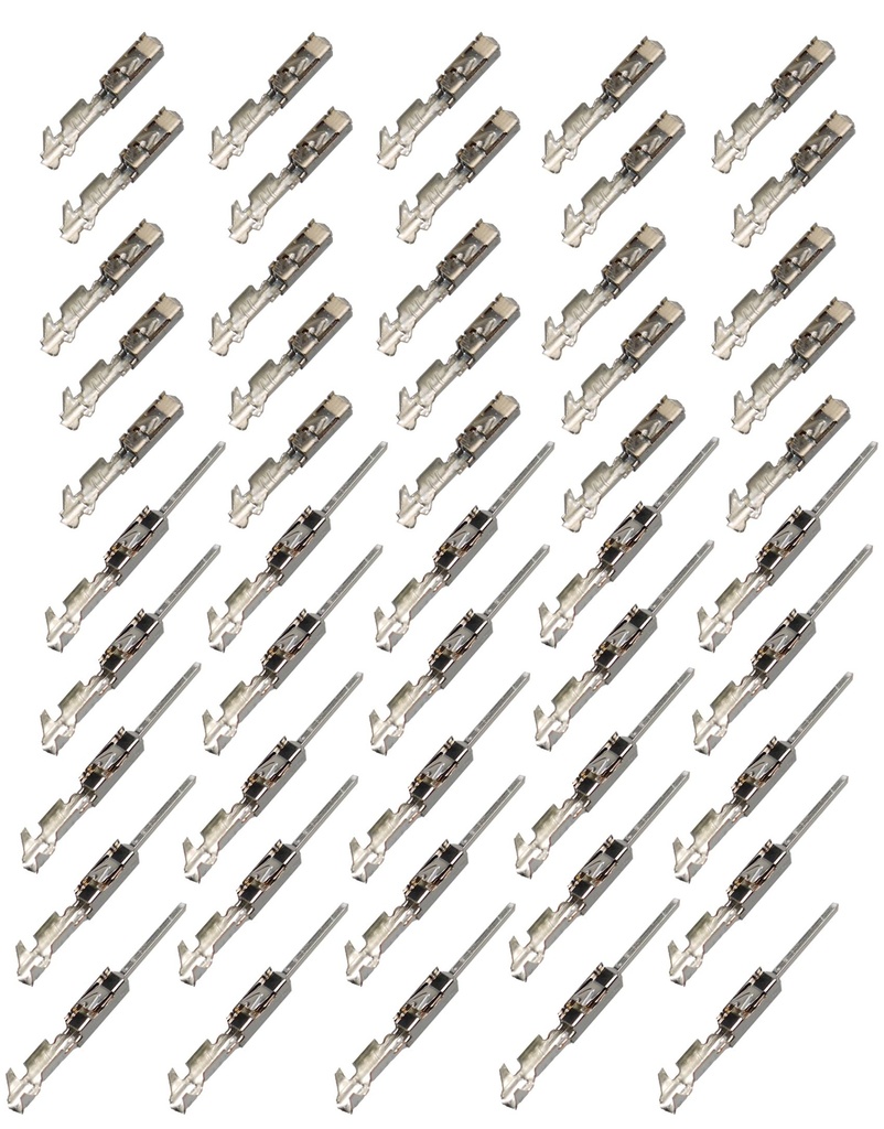 [33-1509-25] 25er Set MQS Quadlok Stift Buchse Kontakt 0,25²-0,35²  VW  907647.01 / 907648.01