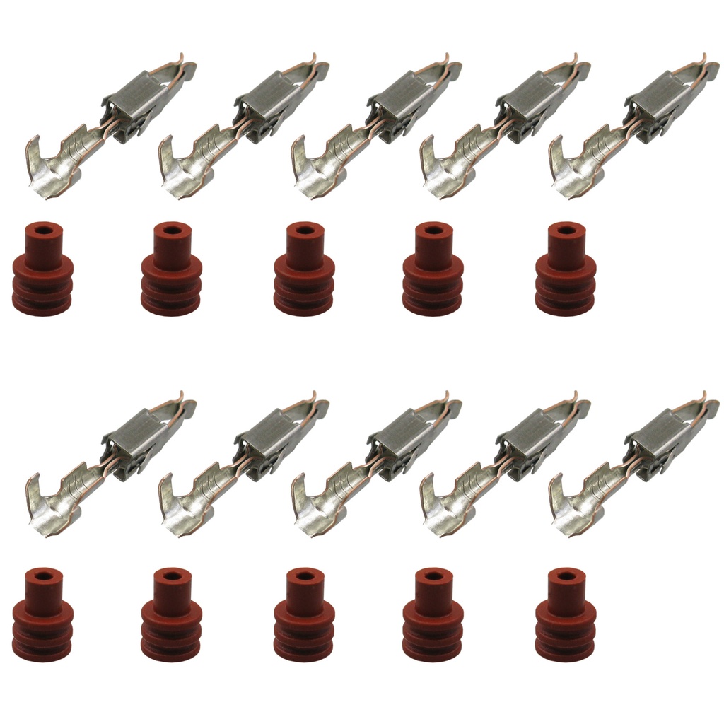 [33-1513-BRAUN] 10x JPT Set Kontakte Buchse und Seal 1,00mm²-2,50mm² TYCO AMP 964273 Seal 963293