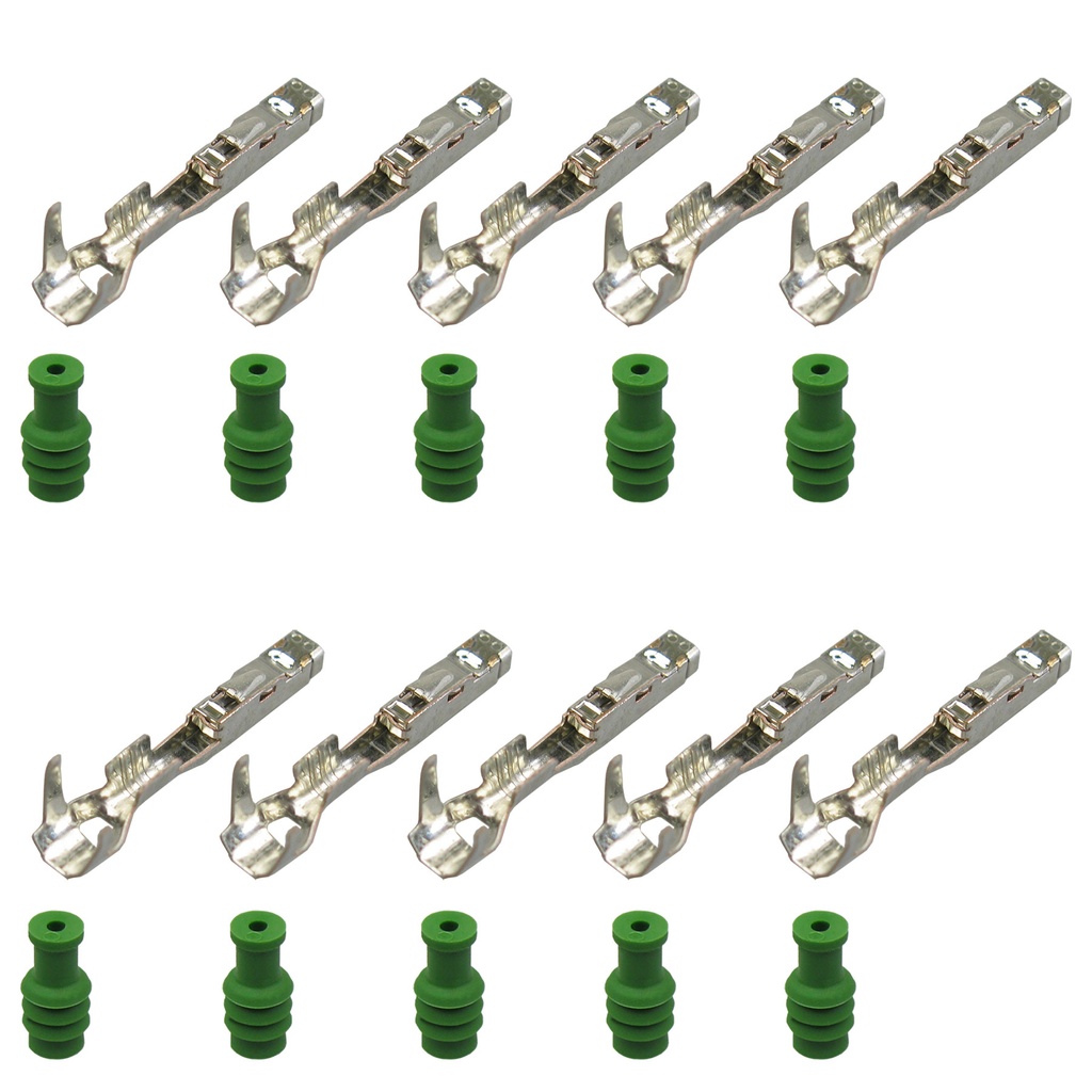 [33-0821-GRUEN] Set Kontakt Buchse MCON 1.2, 0,50²-0,75² ähnlich VW N 107396.01 und Seal 3B0972742C
