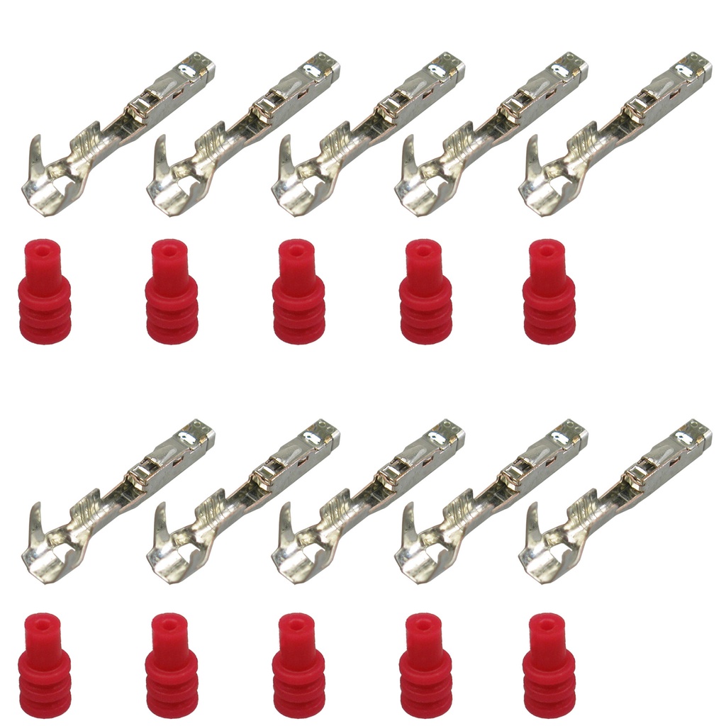 [33-0821-ROT] Set Kontakt Buchse MCON 1.2, 0,50²-0,75² ähnlich VW N 107 396.01 und Seal 357 972 740E