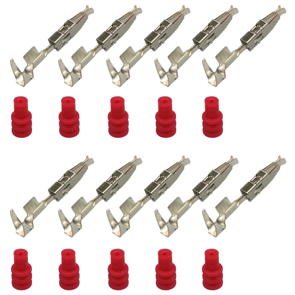 [33-0771-ROT] 10x Set Micro Timer II gedichtet Buchse Kontakt Pin Seal  0,50mm² - 1,00mm² kompatibel mit VW 103358.02 N 103 358.02