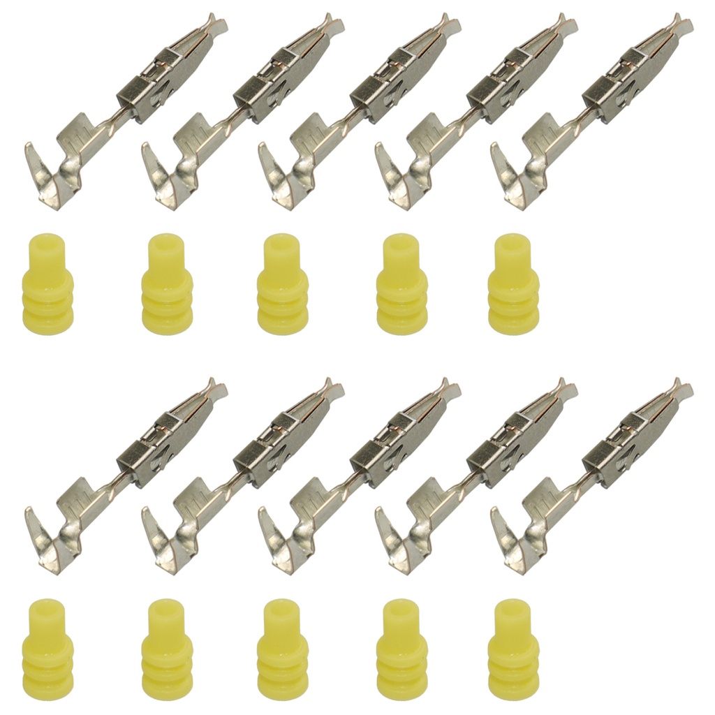 [33-0771-GELB] Set Kontakt Buchse Micro Timer, 0,50²-1,00² VW N 103 358.02 / Seal 357 972 740F