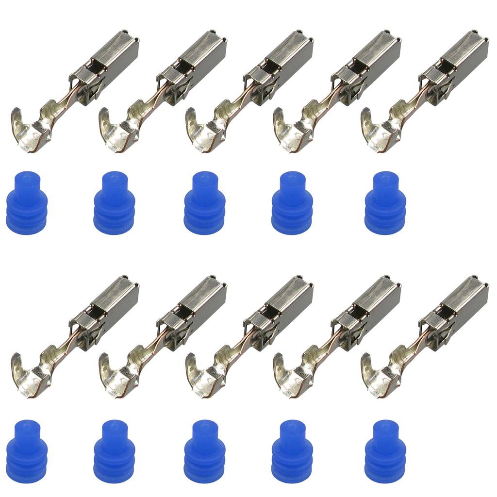 [33-0750-BLAU] Set Kontakte Buchse 2.8 HPCS / MCP, 0,20²-0,35² VW 104 426.01 / Seal 357 972 741