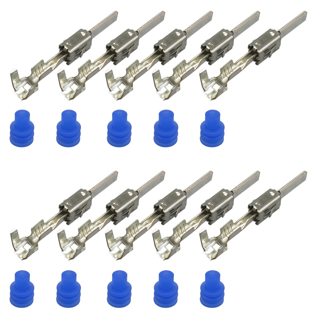 [33-0731-BLAU] Set Kontakt Stift JPT 2,8x0,8  0,50²-1,00² Länge ca. 26,8 / Seal f. Ø 1,2-2,1mm