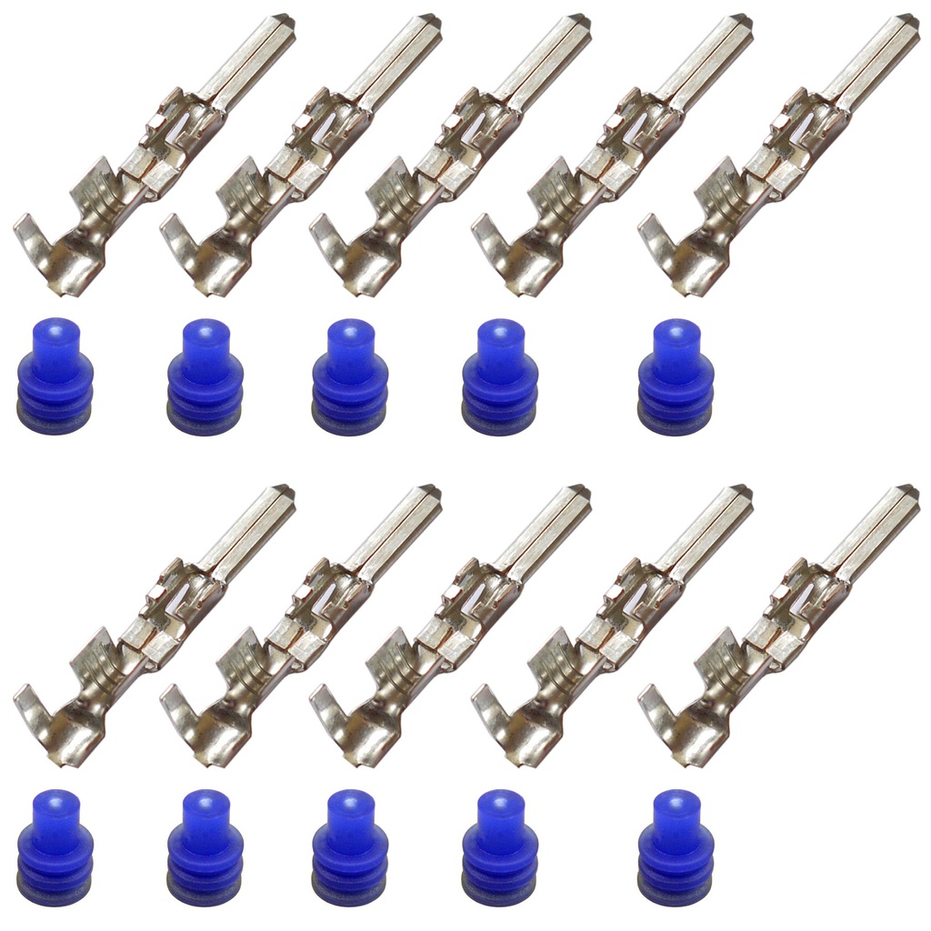 [33-0513-BLAU] Set Kontakte Stift 2,8x0,8 1,00²-2,50² AK9906 / 12131100 / Seal blau 357 972 741