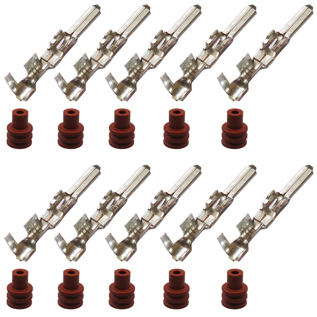 [33-0513-BRAUN] Set Kontakte Stift 2,8x0,8 1,00²-2,50² AK9906 / 12131100 / Seal braun 357972741A