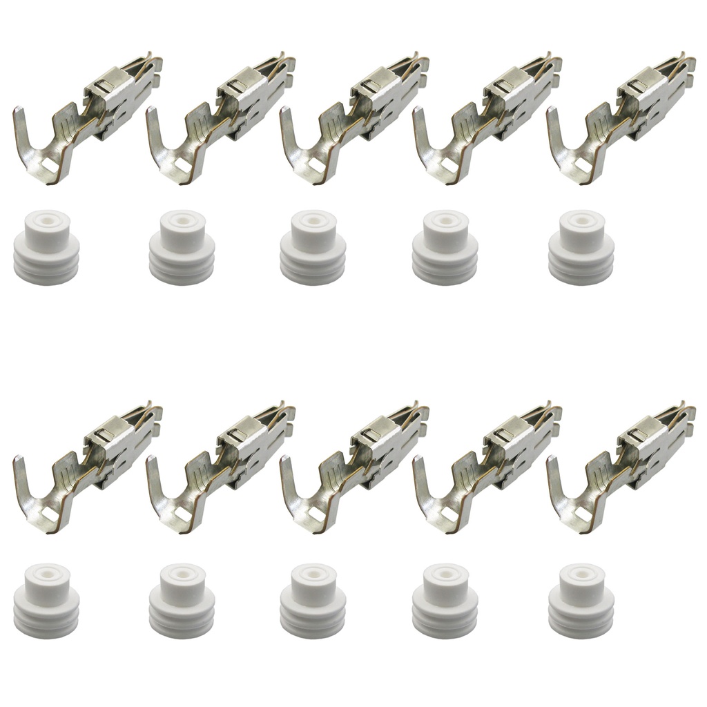 [33-0632-WEISS] Set Kontakte Buchse Standard Power Timer 4,8 / 5,8 / 6,3  1,0²-2,5² / Seal 357972742A