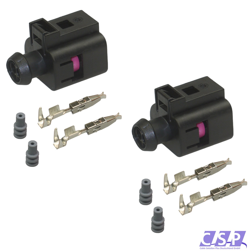 [33-1514-SET] 2x Stecker VW 1J0973702 Reparatursatz 2-pol. Buchse 1J0 973 702 Crimp ABS ESP