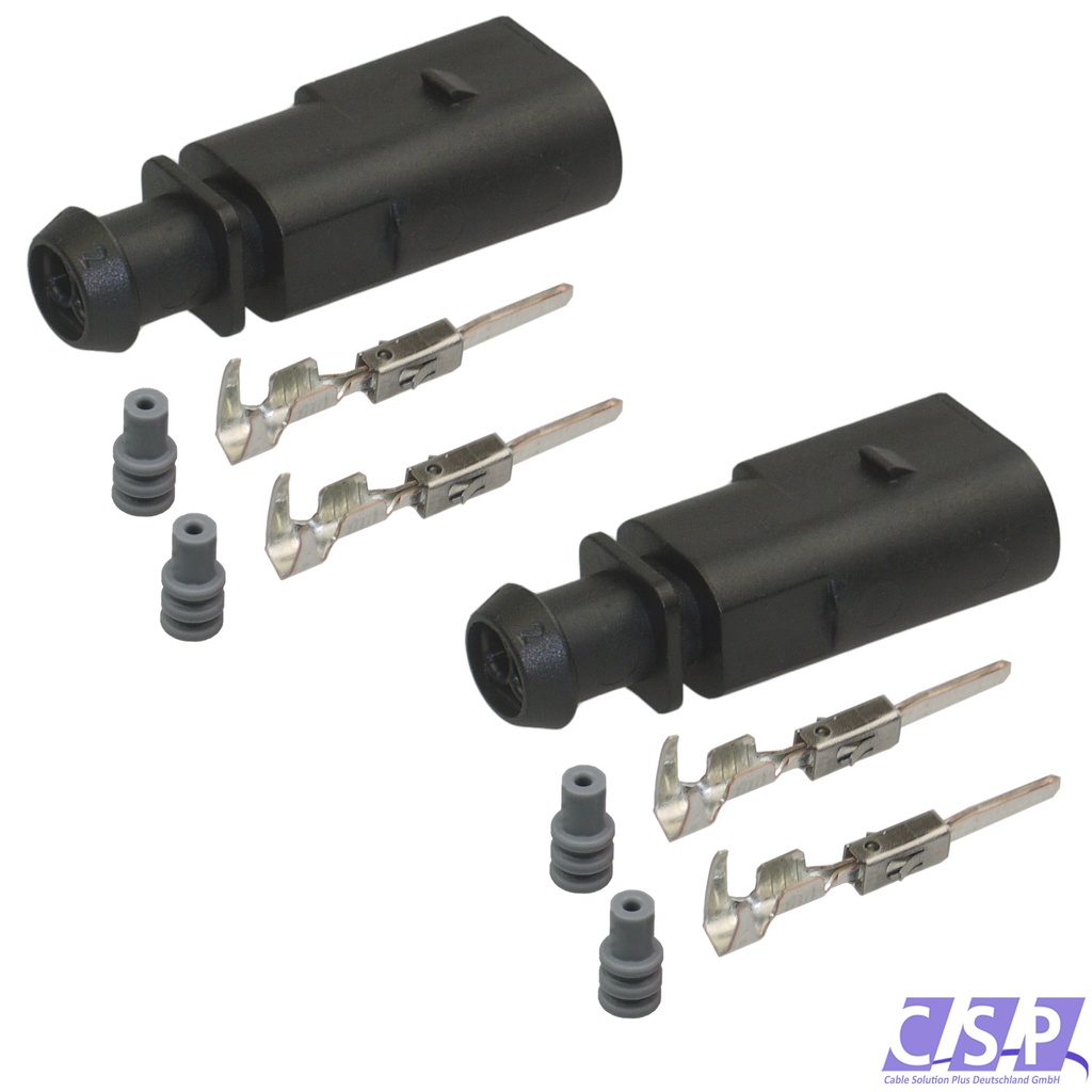 [33-1515-SET] 2x Stecker VW 1J0973802 Reparatursatz 2-pol. Stift 1J0 973 802 Crimp ABS ESP