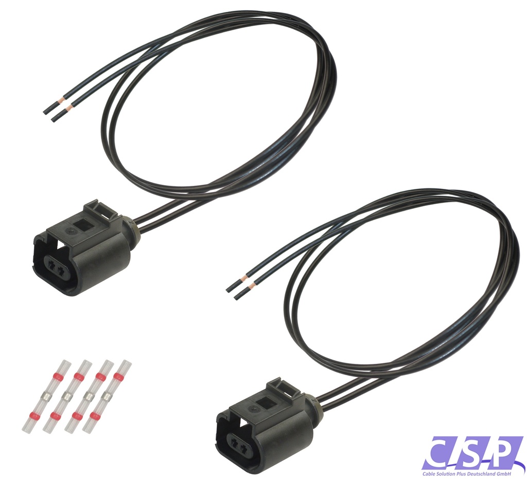 [33-1535-SET] 2x Stecker VW 1J0973702 Reparatursatz 2-pol Kabelsatz Buchse 1J0 973 702 ABS ESP