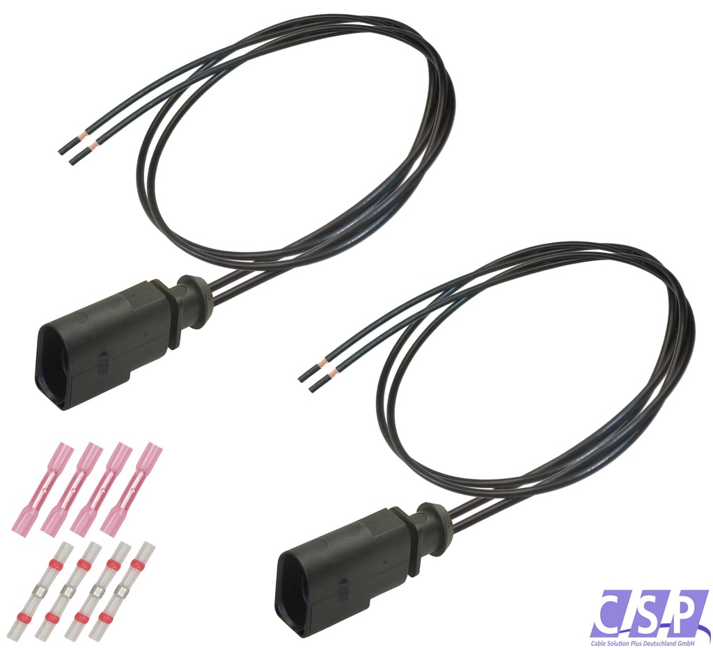 [33-1536-SET] 2x Stecker VW 1J0973802 Reparatursatz 2-pol. Kabelsatz Stift 1J0 973 802 ABS ESP