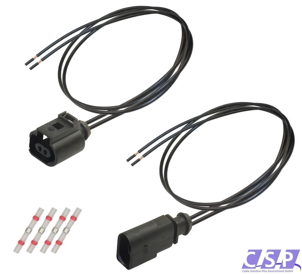 [33-1537-SET] Stecker Set VW 1J0973802 / 1J0973702 Reparatursatz 2-pol Kabelsatz Stift/Buchse