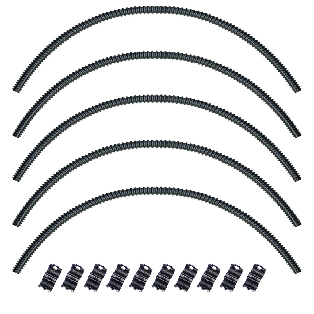 [33-1545-END] 5x Wellrohr NW 4,5 L=350mm, PPmod geschlitzt, 10x Endstück, VW 102928