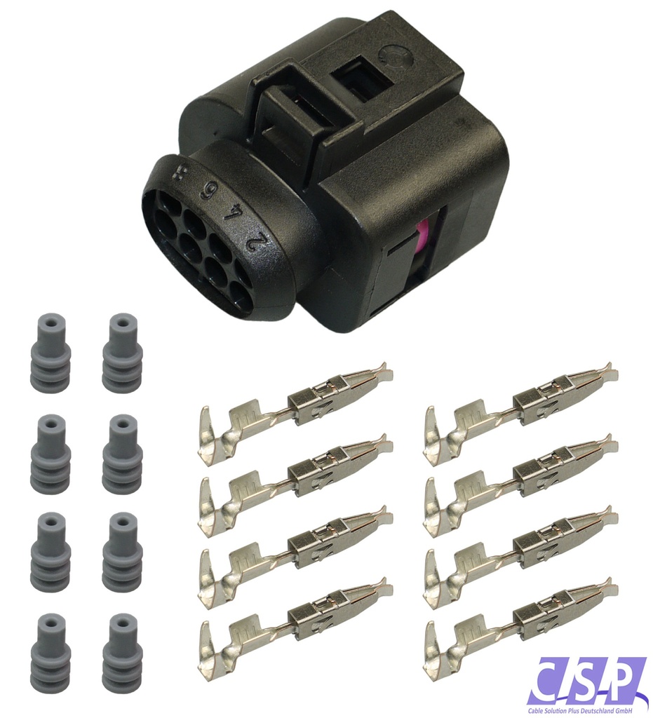 [33-1526] Reparatursatz 8-pol. Stecker Buchse passt zu VW AUDI SEAT 1J0973714 1J0 973 714