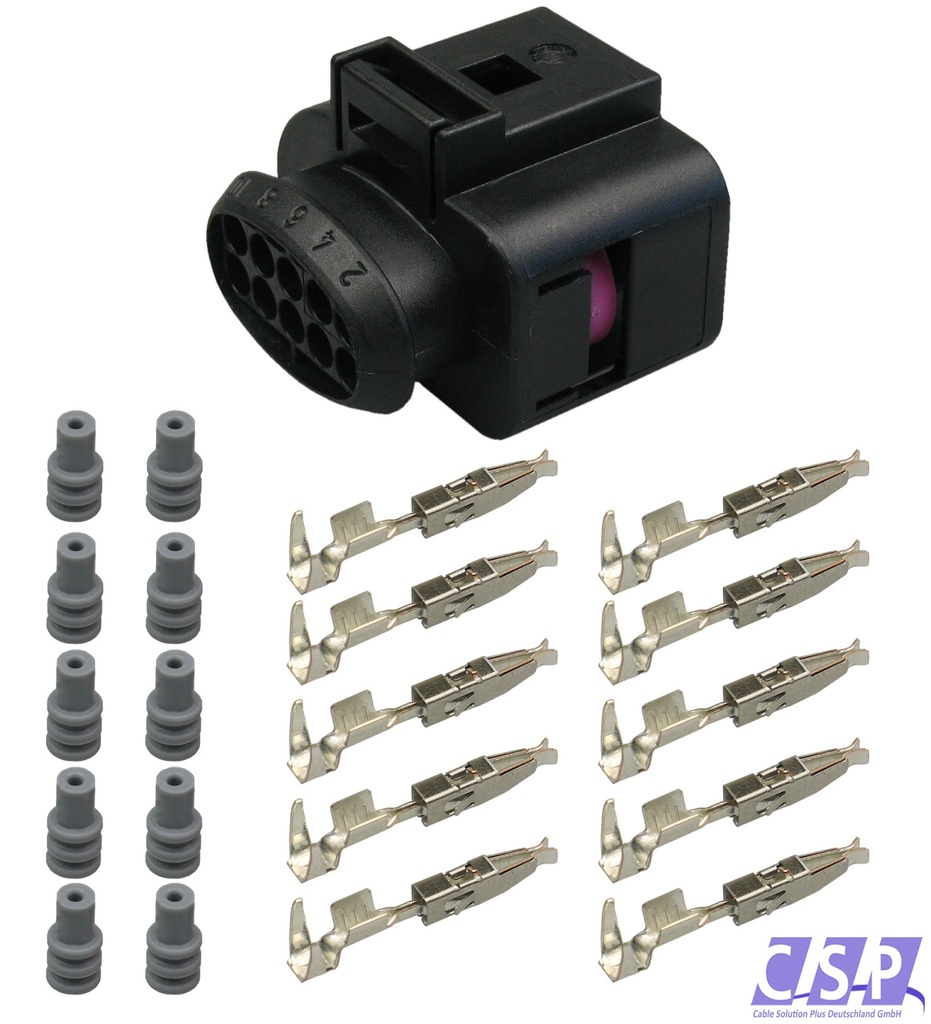 [33-1531] Reparatursatz Steckverbinder Stecker 10-pol. passt zu VW 1J0973715   6X0973815