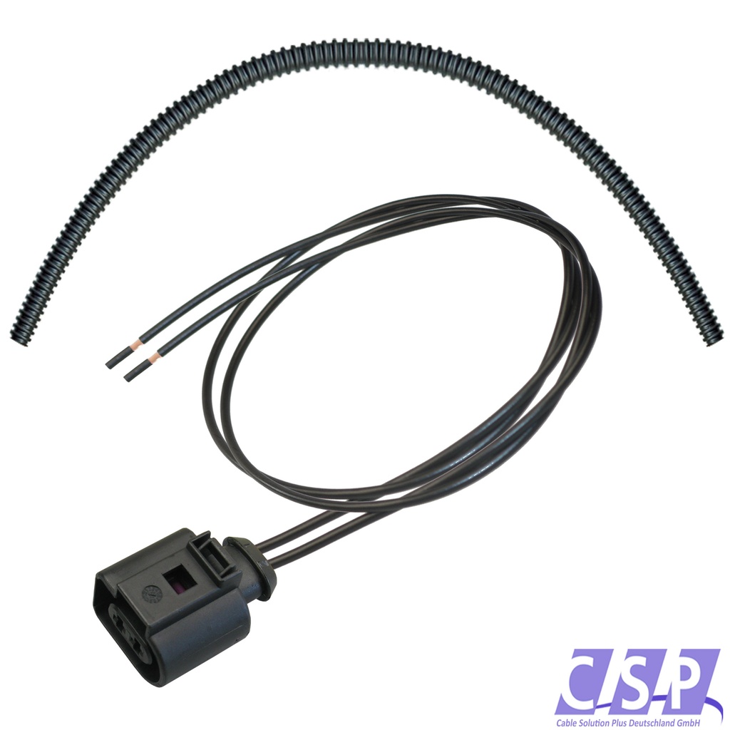[33-1619-WELL] Stecker 2-polig für VW AUDI 1J0973722 Reparatursatz 1,00² Kabelsatz   Wellrohr