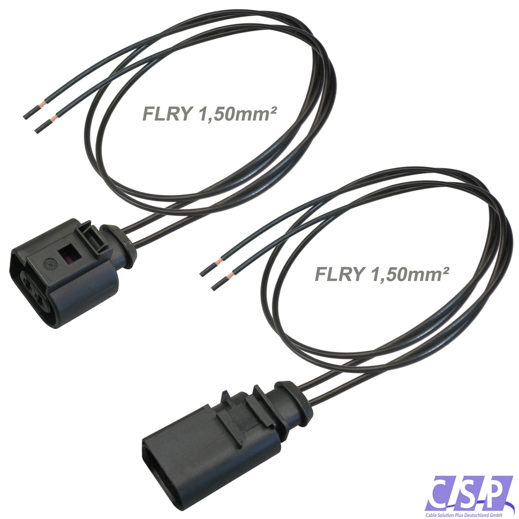 [33-1629-SET] Stecker Set für VW 1J0973722 / 8D0973822 Reparatursatz 2-pol. 1,50mm² Kabelsatz Stift u. Buchse