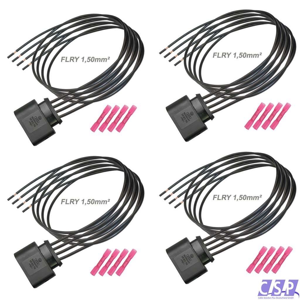 [33-1654] 4x Stecker passt zu VW AUDI 1J0973724 Reparatursatz 1,50² 4-pol. SV Kabelsatz Zündspule