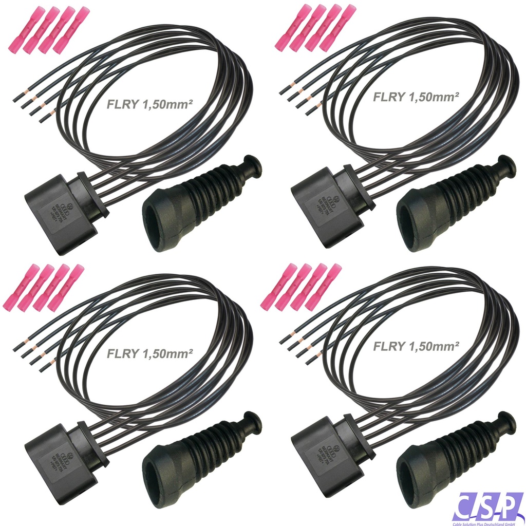 [33-1655] 4x Stecker passt zu VW AUDI 1J0973724 Reparatursatz 1,50² 4-pol. Tülle SV Kabelsatz Zündspule