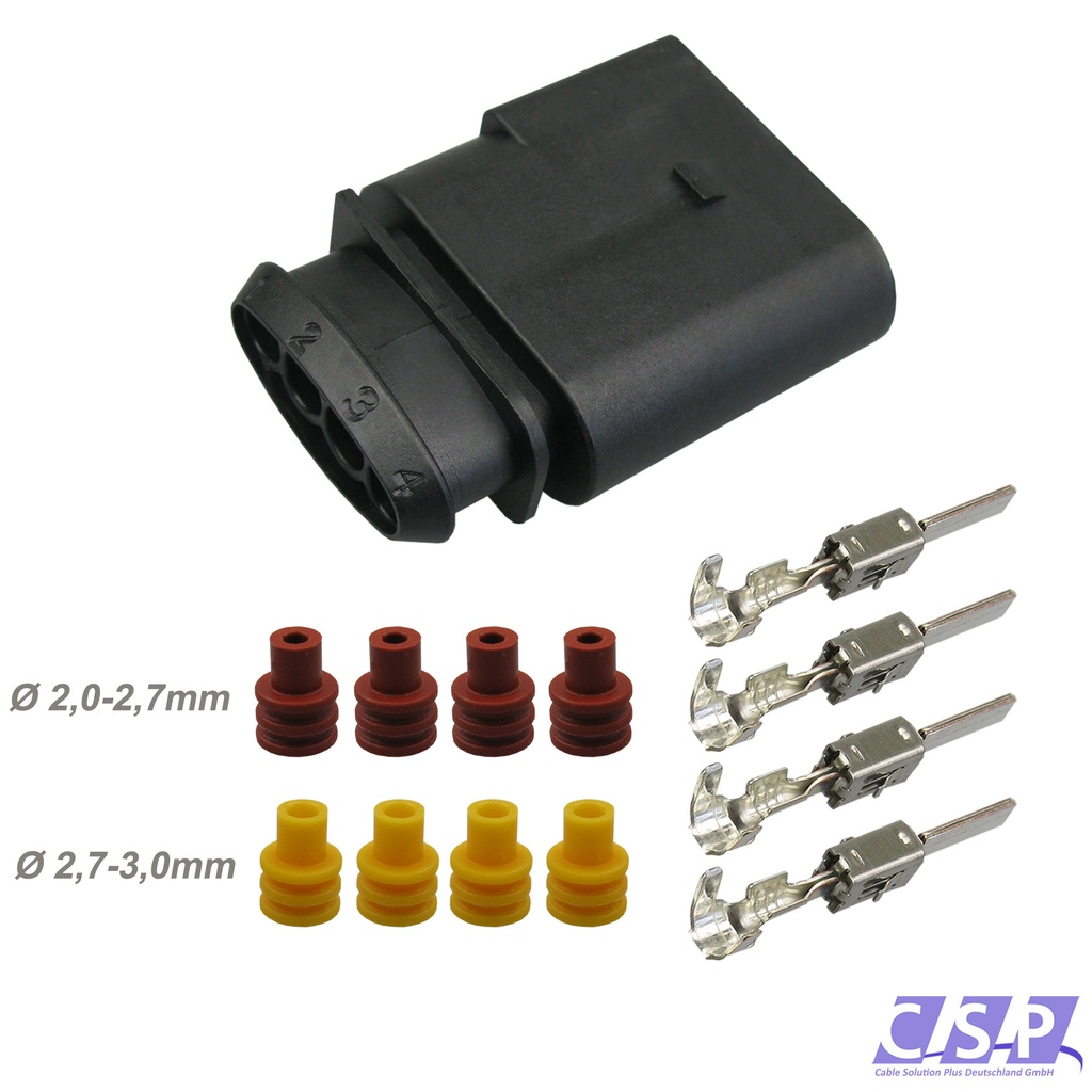 [33-1660] Stecker passt zu VW 1J0973824 Multi Reparatursatz 4-pol. Stift 1,0²-2,5² z.B. Lamdasonde