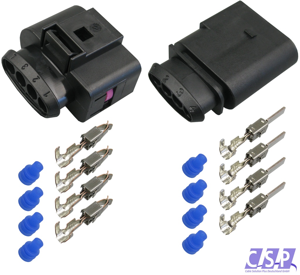 [33-1657] Stecker Set passt zu VW 1J0973724   1J0973824 Reparaturset 4-pol. 0,50²-1,00²