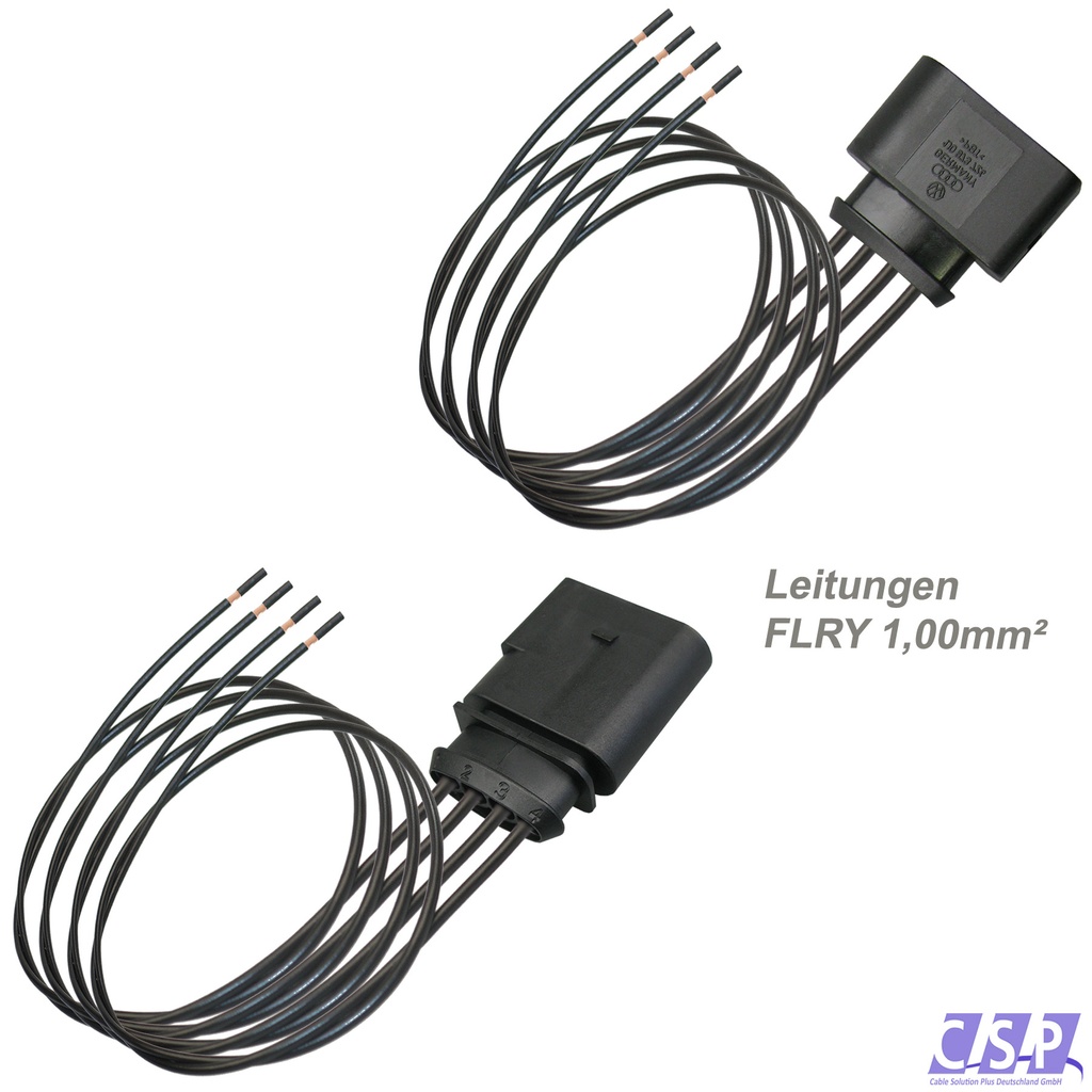 [33-1662] Stecker Set passt zu VW 1J0973724 / 1J0973824 Reparatursatz 4-pol. 1,00mm² Kabelsatz Stift u. Buchse