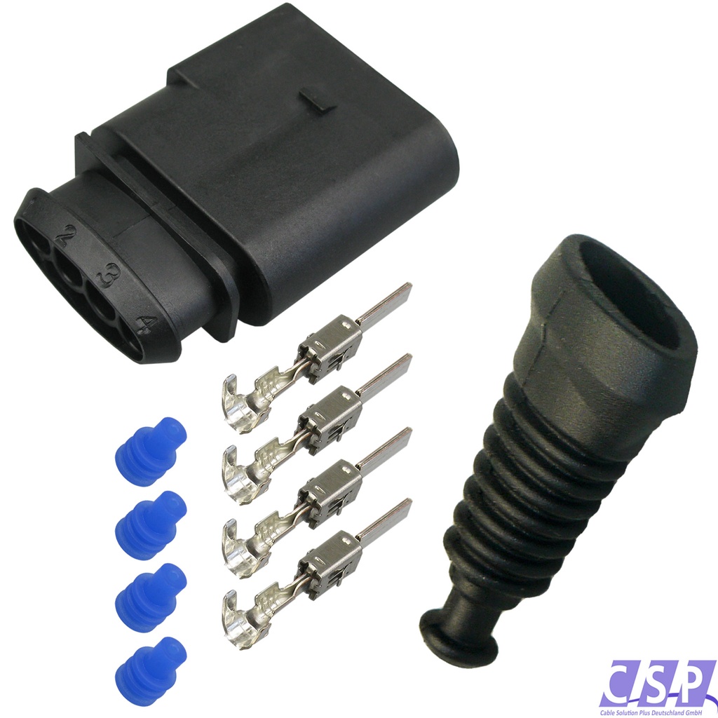 [33-1663] Stecker passt zu VW 1J0973824 Reparatursatz 4-pol. Tülle Stift 0,5²-1,0² 1J0 973 824  