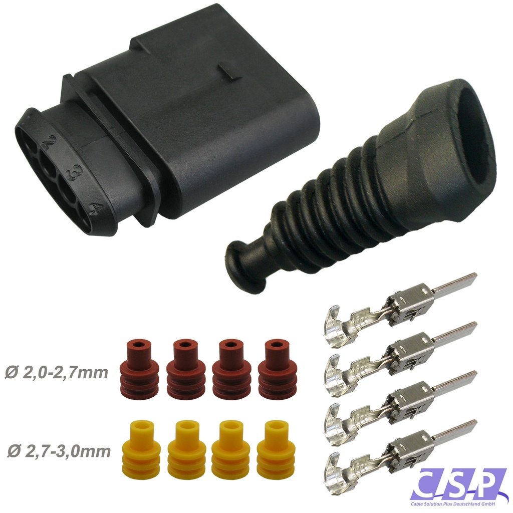 [33-1664] Stecker passt zu VW 1J0973824 Reparatursatz 4-pol. Tülle Stift 1,0²-2,5² 1J0 973 824  