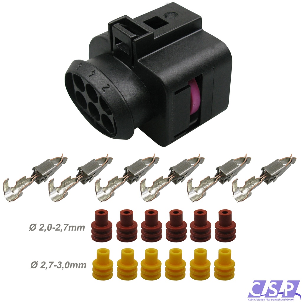 [33-1666] Stecker passt zu VW 1J0973733 Multi Reparatursatz 6-pol. Buchse 1,00²-2,50² 1J0 973 733