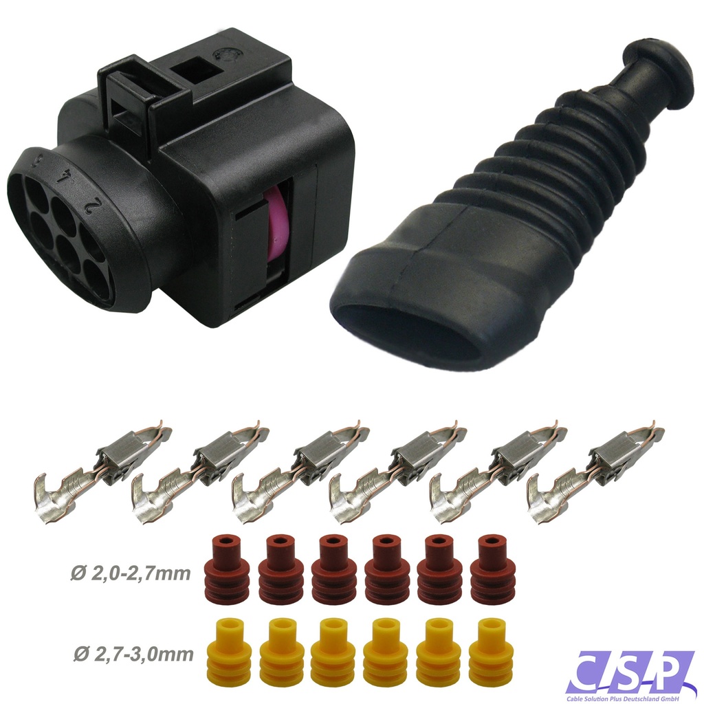 [33-1668] Stecker passt zu VW 1J0973733 Multi Reparatursatz 6-pol. 1,00²-2,50² Tülle 1J0 973 733