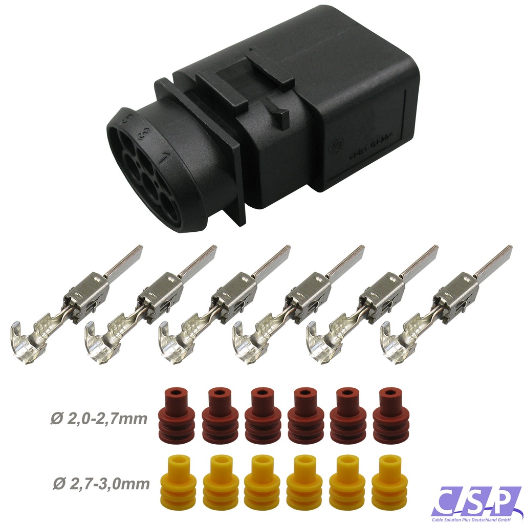 [33-1670] Stecker passt zu VW 1J0973833 Multi Reparatursatz 6-pol. Stift 1,0²-2,5² 