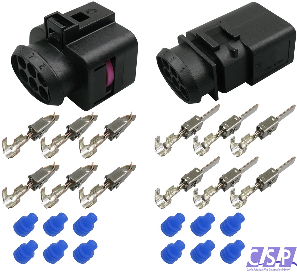 [33-1673] Stecker Set passt zu VW 1J0973733   1J0973833 Reparaturset 6-pol. 0,50²-1,00²