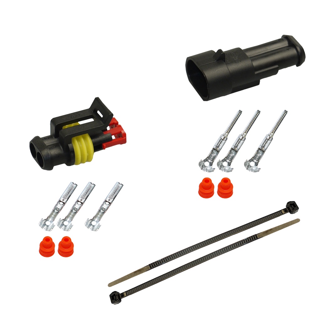 [33-0001-RT] Superseal Gehäuse Set 2-polig, 1,50mm² - 2,50mm²