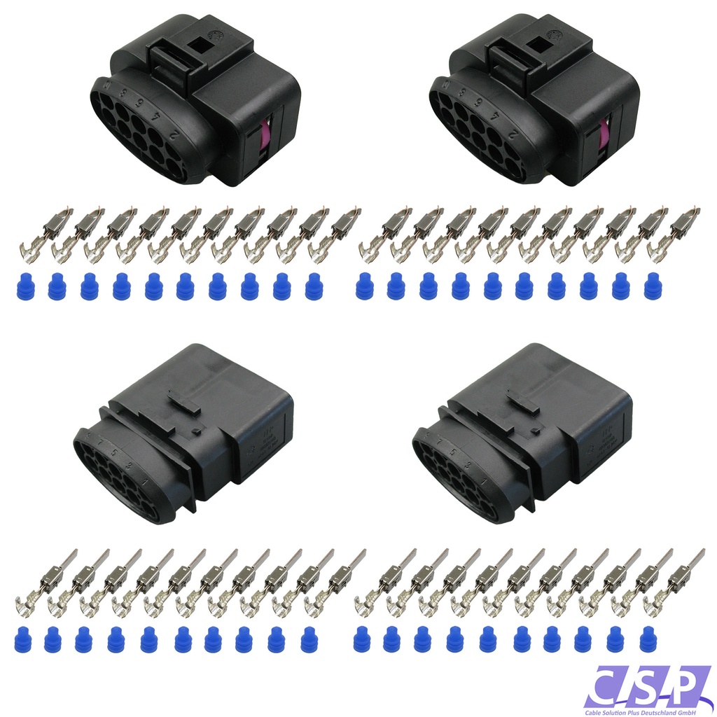[33-1694] 2x Stecker Set passt zu VW 1J0973735   1J0973835 Reparaturset 10-pol. 0,50²-1,00²