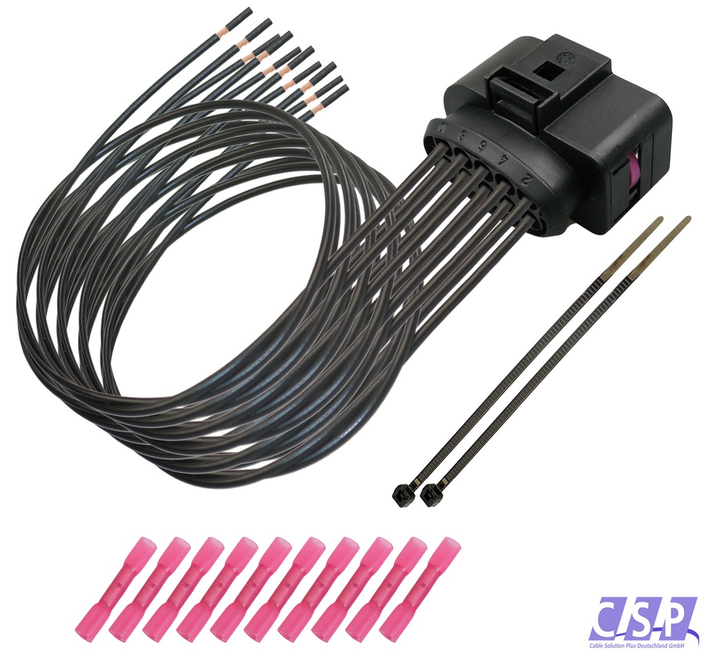 [33-1698] Stecker passt zu VW 1J0973735 Reparatursatz 10-pol. Kabelsatz z.B. Scheinwerfer SV