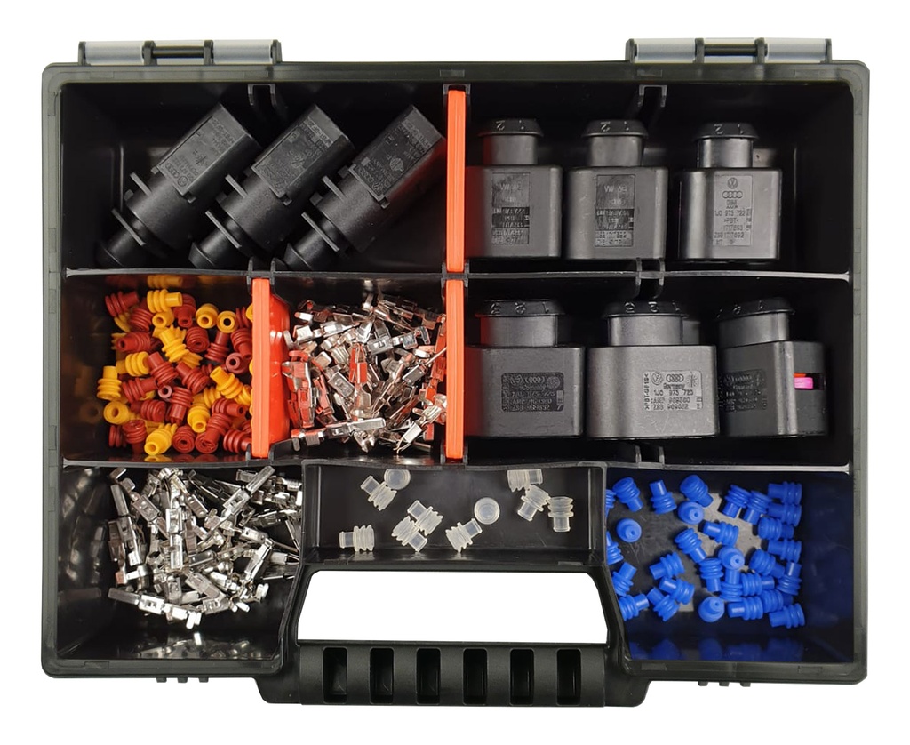 [33-1699-SK] Sortiment / Set passt zu VW Steckverbinder Stecker JPT Serie 2,8 2-polig u. 3-polig