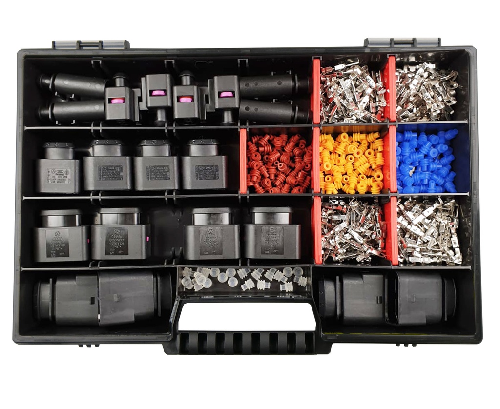 [33-1700-SK] Sortiment / Set passt zu VW Steckverbinder Stecker JPT Serie 2,8 2-polig bis 4-polig