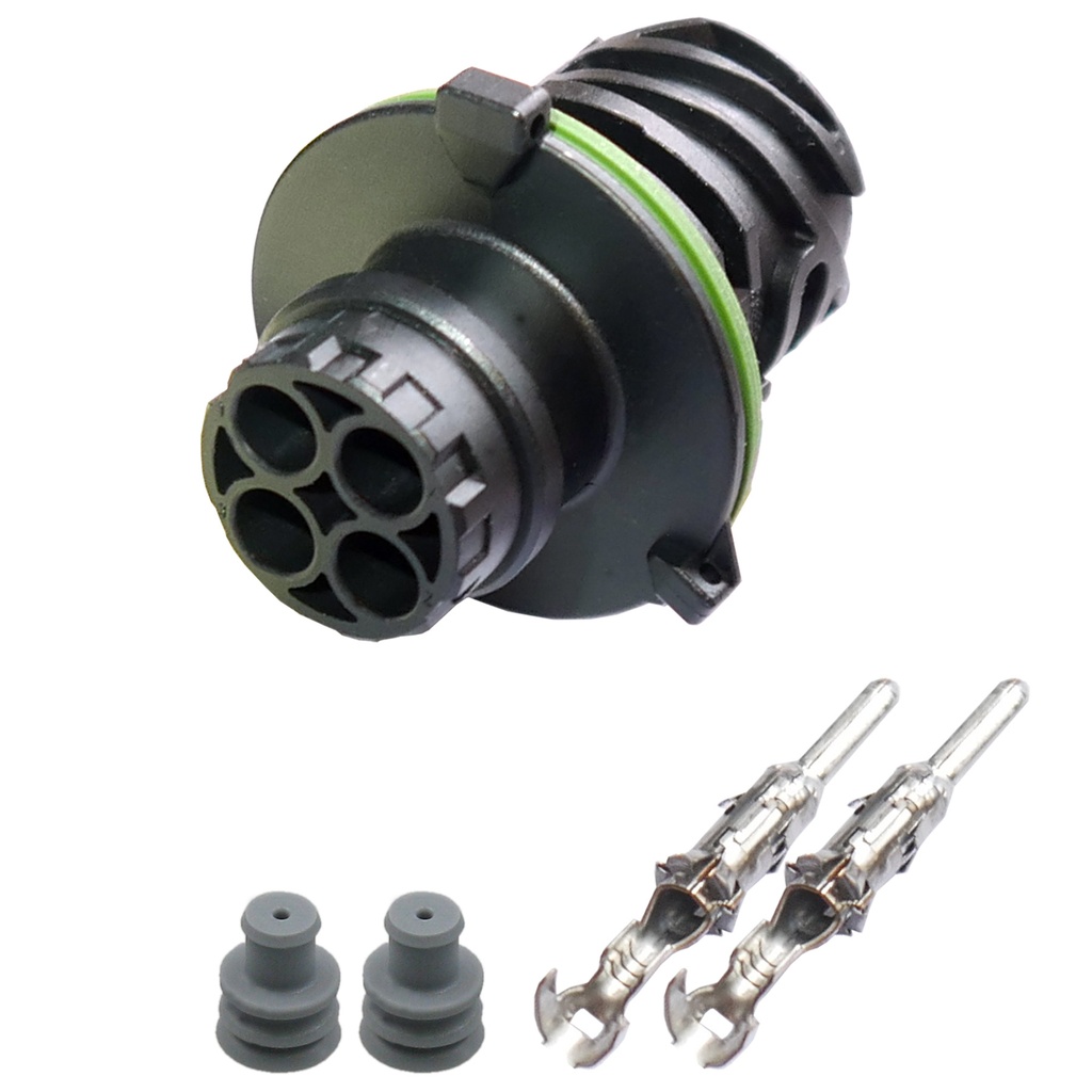 [33-1712] Rundstecker Set Stift 2 polig AMP DIN 72585 Rundsteckverbinder Stecker IP67 KFZ
