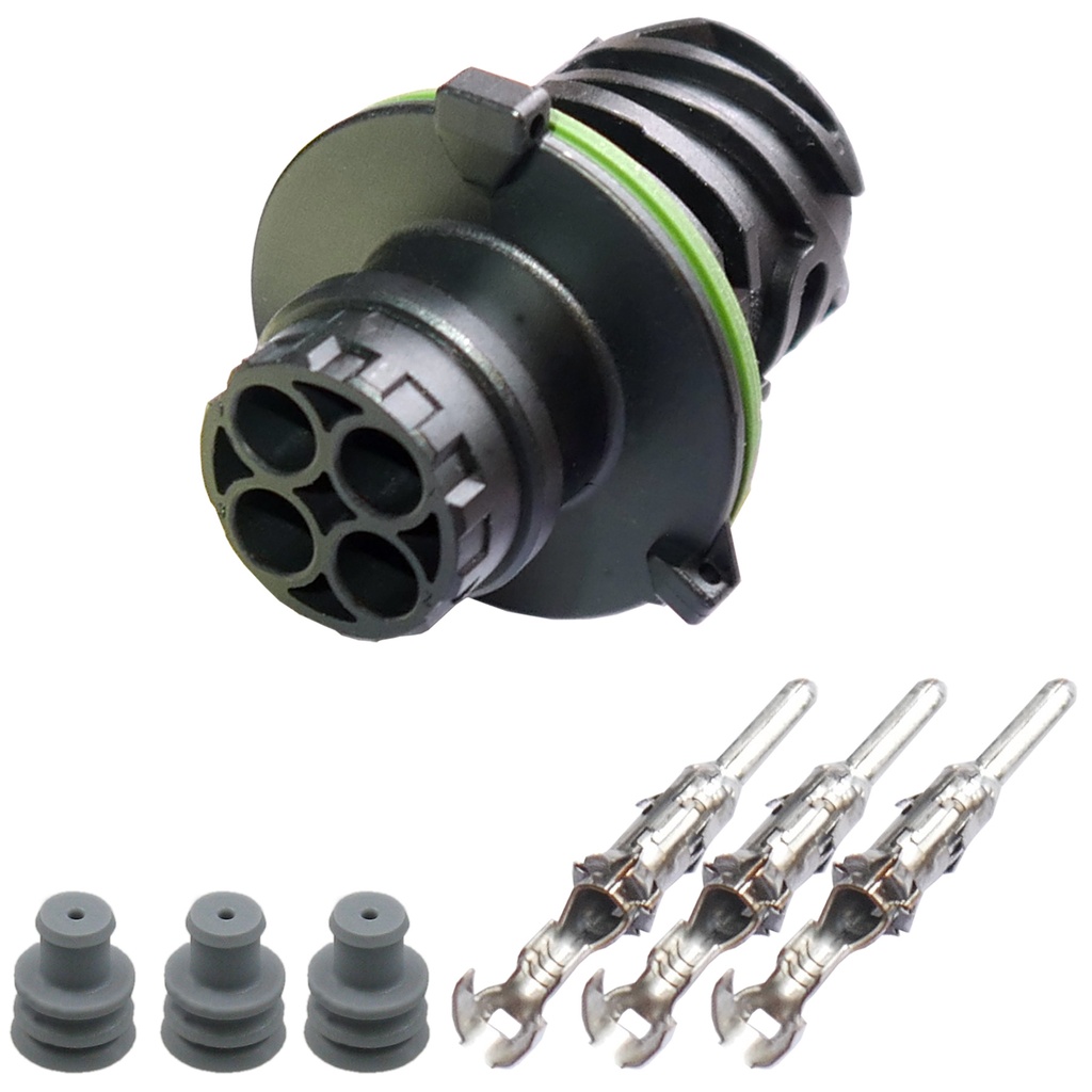 [33-1714] Rundstecker Set Stift 3 polig AMP DIN 72585 Rundsteckverbinder Stecker IP67 KFZ