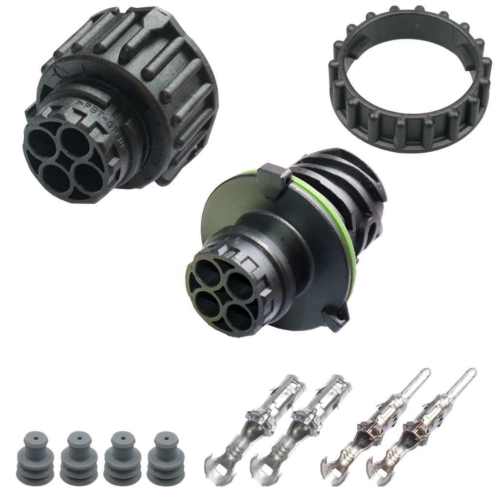 [33-1717] Rundstecker Set Stift Buchse 2-pol. AMP DIN 72585 Rundsteckverbinder Ring IP67
