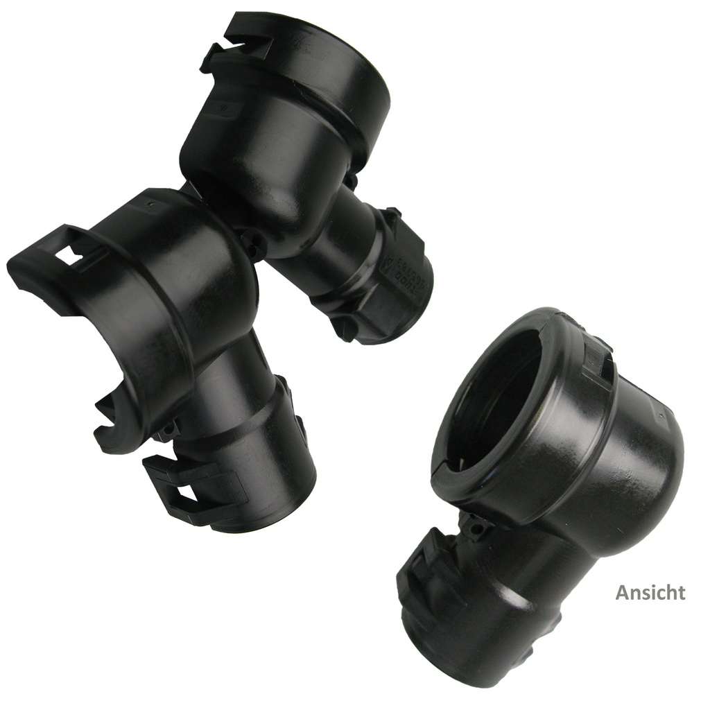 [33-1753] Abdeckkappe 90° f. Wellrohr NW8,5 Adapter für Rundsteckverbinder AMP DIN 72585