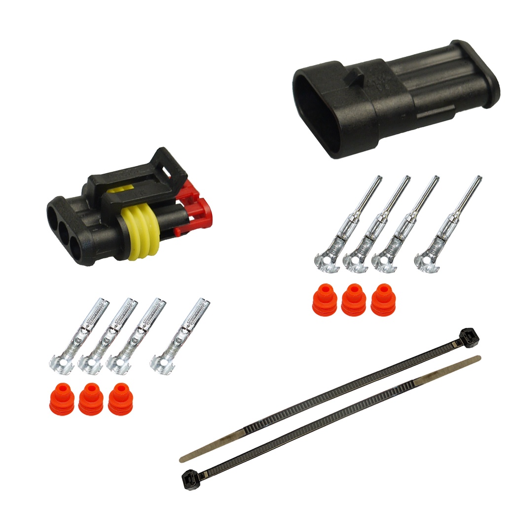 [33-0002-RT] Superseal Gehäuse Set 3-polig, 1,50mm² - 2,50mm²