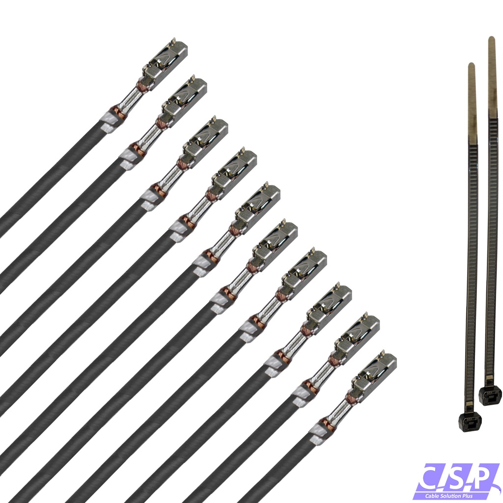 [33-1831-SW] 10x MQS Buchse Quadlok mit FLRY 0,50mm² schwarz Kontakt PIN Leitung Fakra Kabel