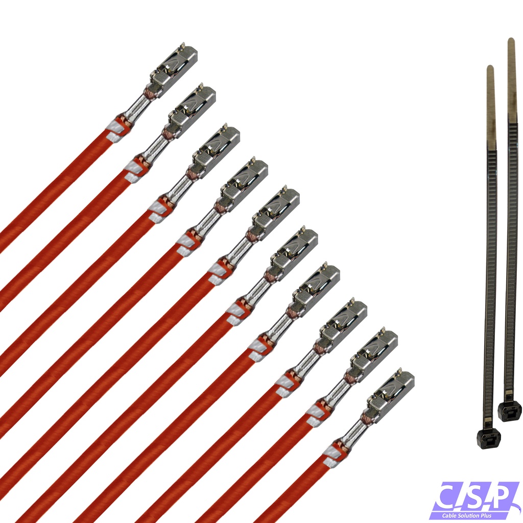 [33-1831-RT] 10x MQS Buchse Quadlok mit FLRY 0,50mm² rot Kontakt PIN Leitung Fakra Kabel