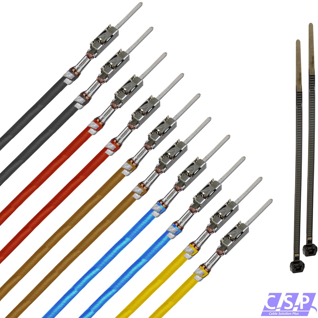 [33-1830-MIX] 10x MQS Stift Quadlok mit FLRY 0,50mm² im Farbmix Kontakt PIN Leitung Fakra Kabel