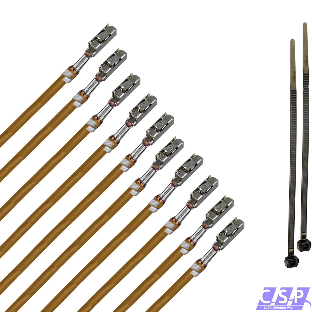 [33-1831-BR] 10x MQS Buchse Quadlok mit FLRY 0,50mm² braun Kontakt PIN Leitung Fakra Kabel