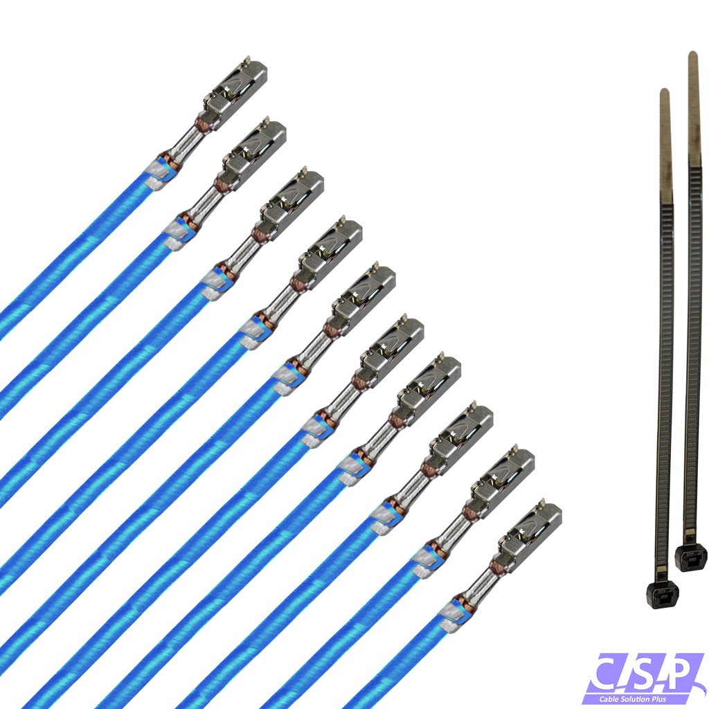 [33-1831-BL] 10x MQS Buchse Quadlok mit FLRY 0,50mm² blau Kontakt PIN Leitung Fakra Kabel