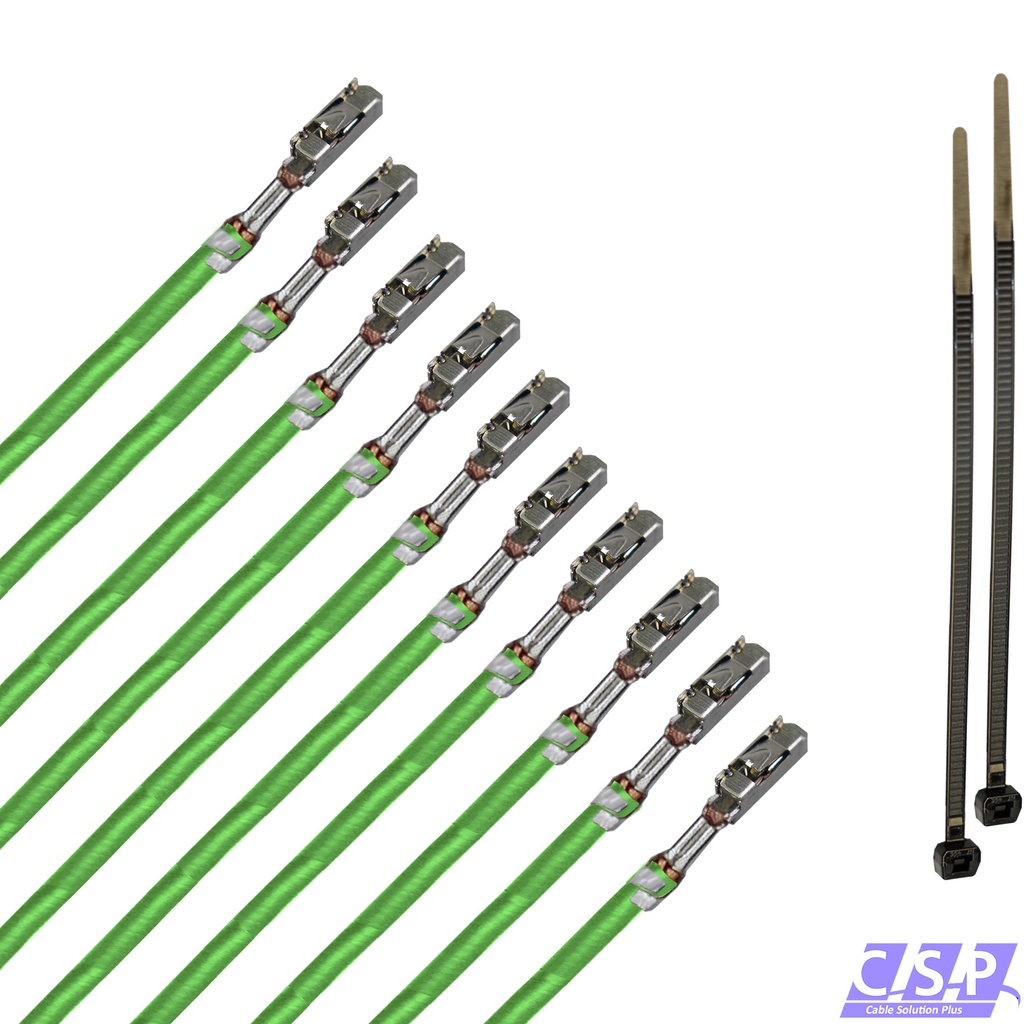 [33-1831-GN] 10x MQS Buchse Quadlok mit FLRY 0,50mm² grün Kontakt PIN Leitung Fakra Kabel