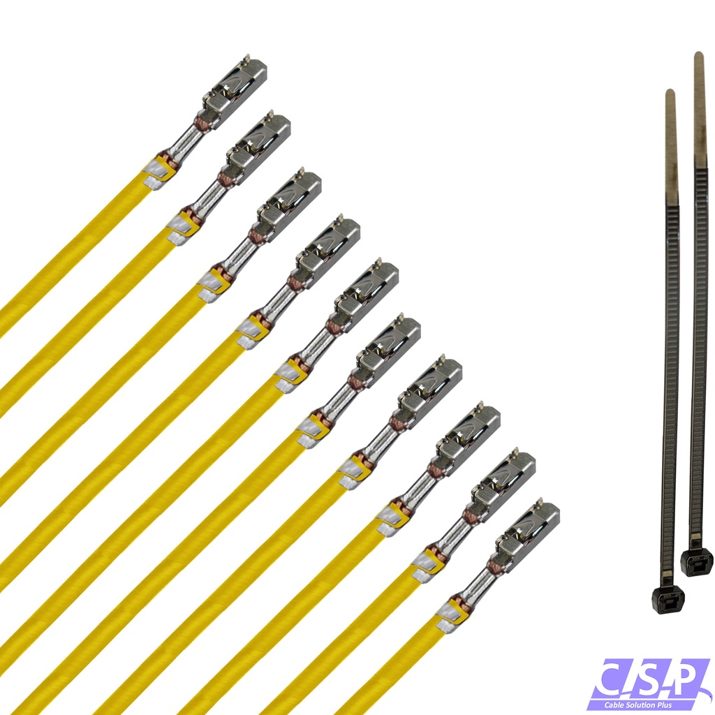 [33-1831-GE] 10x MQS Buchse Quadlok mit FLRY 0,50mm² gelb Kontakt PIN Leitung Fakra Kabel