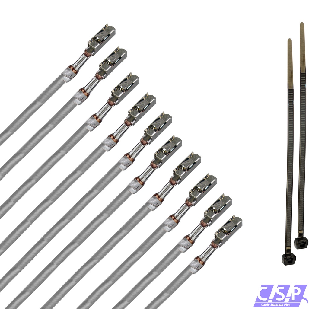 [33-1831-GR] 10x MQS Buchse Quadlok mit FLRY 0,50mm² grau Kontakt PIN Leitung Fakra Kabel